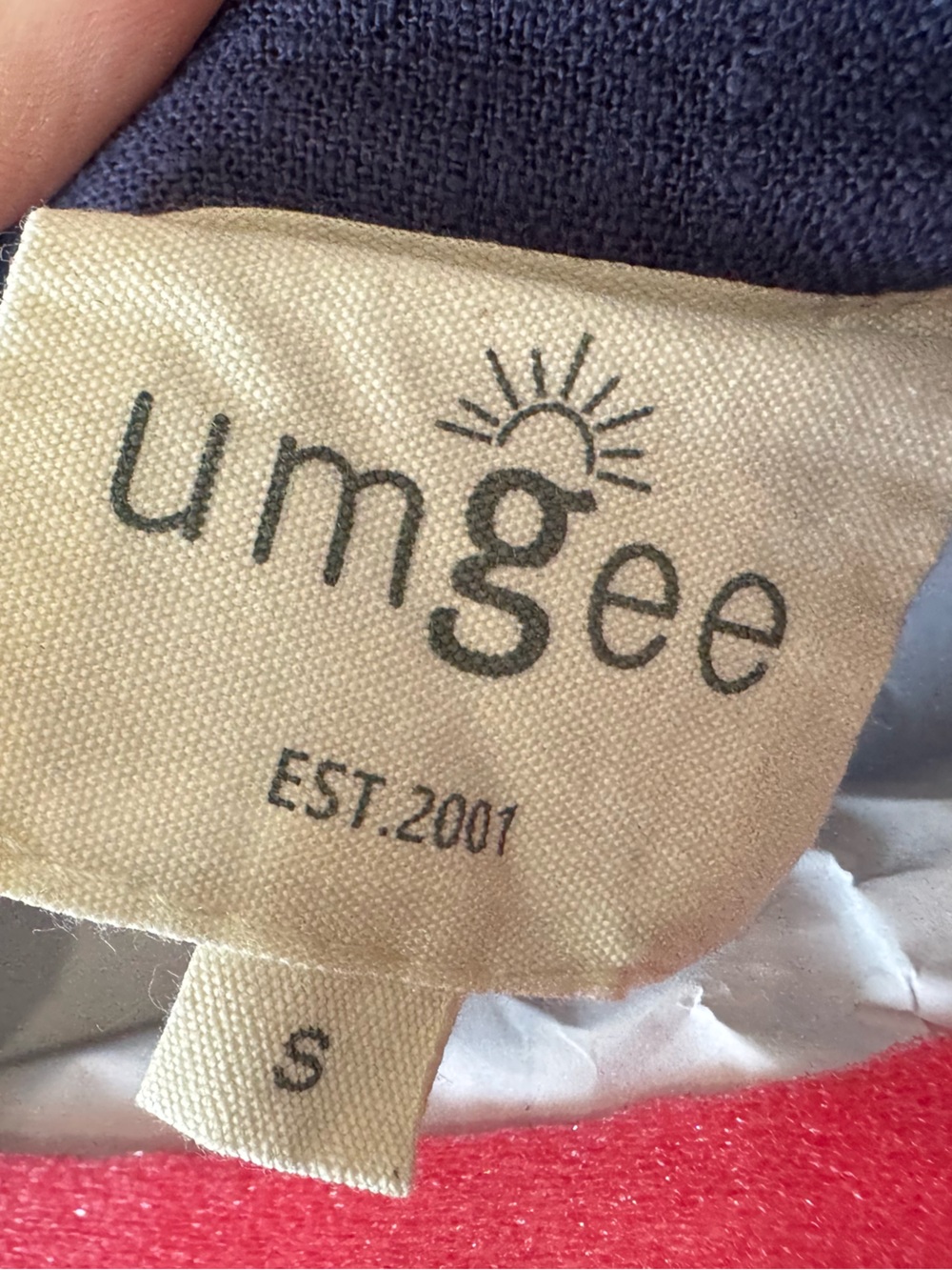 Umgee Navy Ruffle-Neck Button Front Blouse - Picture 4 of 4